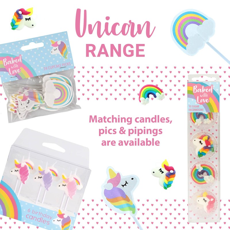 Baked With Love Unicorn Foil Lined Baking Cases, Cupcake Cases,