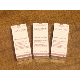 Clarins 3 X Clarins Multi Active Nuit Revitalizing Night Cream 0.1 oz 5ml Travel Mini