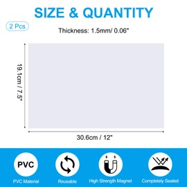 PATIKIL 12"x7.5" Magnetic Vent Cover, 2 Pack Floor Wall Air Registers Cover High Strength Magnetic Vent Blocker for Home RV HVAC Fireplace Furnace, White