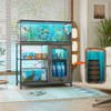 Unikito 20-29 Gallon Fish Tank Stand with Outlets and LED