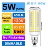 TZHILAN E11 LED Bulb Dimmable, 50W Equivalent, Daylight 6000K, T4