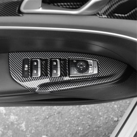 Amzcar Door Lock Switch Covers Compatible with Kia K5 2025 Accessories (Carbon Fiber Pattern)