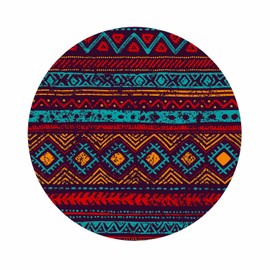 IBILIU Native American Style Coasters for Drinks,Set of 6 Leather Coaster,Southwest Aztec Boho Round Drink Coaster Cup Coasters for Home Kitchen Office Bar