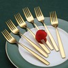 Berglander Gold Forks of 6, Stainless Steel Titanium Golden Plating