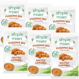 Simple Mixes Natural Instant Pudding & Pie Filling Mix, Healthy Snack, Salted Caramel (Butterscotch), Gluten and Dye-Free, No Fat, or Lactose, Kosher, 6 Pack