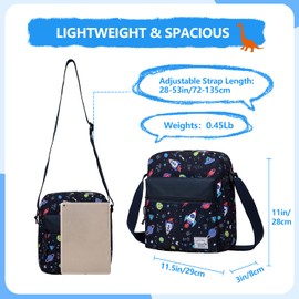 VASCHY Kids Bag for Boys, Lightweight Vibrant Crossbody Messenger Shoulder Bag Gift Present for Preteen/Teen Children Space