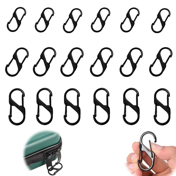 LYHMHAMY Carabiner, S-Shaped, 18-Piece Set, Ultra Lightweight, Durable, Key Holder,