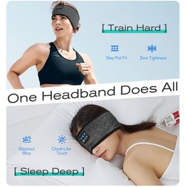 LOVE EYE Sleep Headphones Bluetooth 5.4 Headband, Wireless Sports Earphones with HD Stereo Speakers Breathable Sports Headphones for Running, Yoga, Travel, Sleeping, Ideal Gifts for Men Women (Gray)