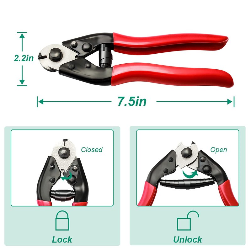 MUQZI Wire Cutter Bicycle Brake Shifter Cable Repair Tool 190MM