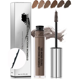 Waterproof Long Lasting Smudge Proof Liquid Eyebrow Makeup Eyebrow Mascara Tinted Brow Gel Volumizing Strengthening Brow Mascara with Brow Shaving Brush - 05 Taupe