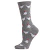 MeMoi Chickens Rayon Blend Crew Socks Medium Gray Heather One