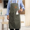 Chef Apron, Apron for Men Women with Pockets Cotton Canvas