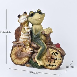 OGVOGV Adorable Frog Turtle-Shaped Resin Decorative Statue, Fun Road Lighting Small lamp, Home Decoration Item, Suitable for Placement in Garden or Balcony.