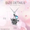 VENACOLY Rose Flower Chain 925 Sterling Silver Rose Pendant Necklace