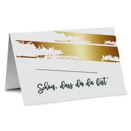 Partycards 50 Tischkarten/Platzkarten DIN A7 für Hochzeit, Geburtstag, Kommunion, Taufe (DIN A7, Schwarz Weiß Gold)