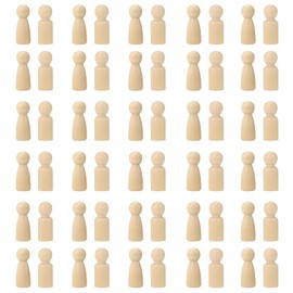 Pack of 60 DIY Wooden Figures for Painting and Crafts, Wooden Figures Dolls, DIY Natural Wooden Figures, Unfinished Wooden Family Figures, Wooden Figures for Painting, Wooden Figures Dolls for