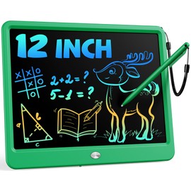 Bravokids 12 Inch LCD Writing Tablet for 3 Year Olds - Electronic Drawing Pad and Doodle Board as Educational Birthday Gifts for Girls and Boys (Green)