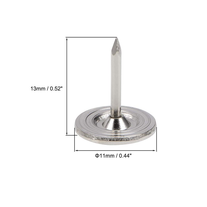 sourcing map Upholstery Pins 11 mm x 13 mm Flat