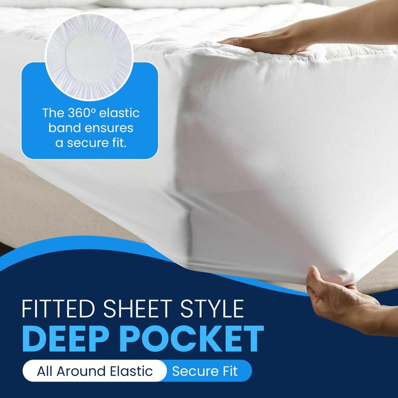 Sunshine Comforts Waterproof Mattress Protector Single, Premium Quilted Soft Single