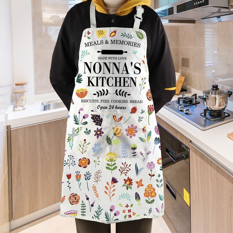 JTOUK Nonna’s Kitchen Apron - Italian Grandma Apron for Mother’s