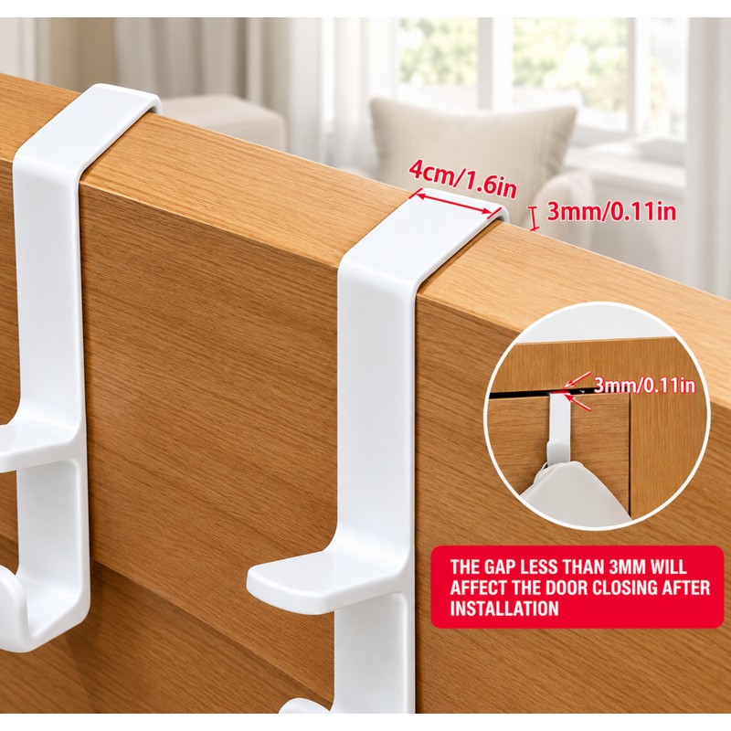 Over the Door Clothes Hanger Rack – 5-Hook Plastic Storage