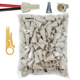 Wire Nuts Connectors, 500PCS Twist Tan Wire Nuts 12 Gauge Winged Wire Connectors, 22-8 AWG Twist-on Wire Splice Connectors Wire Caps for Quick Connect Electrical Wiring, Heavy Duty Screw Terminals