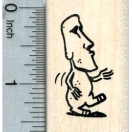 Easter Island Statue Rubber Stamp, Walking