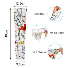 TUYUU Farmers Gardening Sleeves For Women,Thorn Proof Garden Sleeves,Cooling Protective Sleeves For Garden Farm Arms Ski Sun (Floral#3)