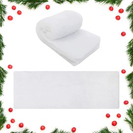 Pack of 2 Fake Snow Roll Christmas Fake Snow Blanket Winter Display Artificial Blanket Fluffy Outdoor Snow Blanket Fake Snow Rug for Christmas Supplies Decoration (40 x 150 cm)
