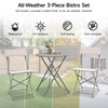 3-Piece Outdoor Bistro Set, Bistro Table and Chairs Set of