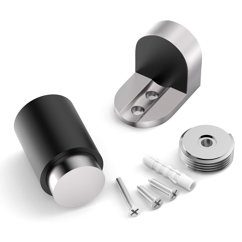 Cylindrical Floor Mount Door Stop Stainless Steel Heavy Duty Magnetic