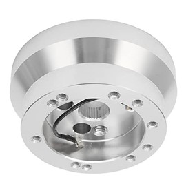 Qiilu Adaptador de volante para interior automotriz de 5 6 agujeros para volante corto de aluminio de repuesto para para 1976-1995, plata (plata)...  