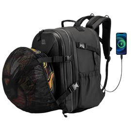 KEMIMOTO Motorcycle Helmet Backpack Bag, 40L Large Capacity Helmet Backpack Hard Shell with Expandable Storage and Rain Cover, USB Charging Port, Waterproof