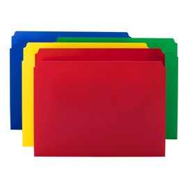 Smead Poly File Folder, Straight-Cut Tab, Letter Size, Assorted Primary Colors, 12 per Pack (12009)