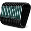 12 Pack - 3" Aluminum Carabiner D Shape Buckle Pack,