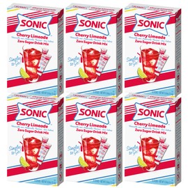Sonic SINGLES TO GO! Sonic Singles to Go Powdered Drink Mix, Cherry Limeade, 6 Sticks per Box,(Pack of 6)