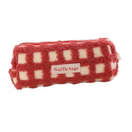 S.T.S.G Pencil Case Pen Case Korean Cute Simple Stylish Storage Stationery Cosmetic Holder Brush Box, red, Cute