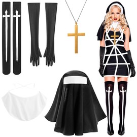 Cadimus Pack of 5 Nuns Accessories, Outfit Accessories for Carnival Theme Parties