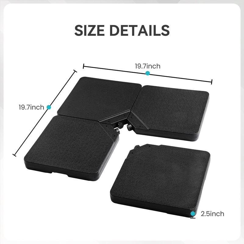 COSIEST 170 LBS Offset Patio Umbrella Base,4 PCS Sand &