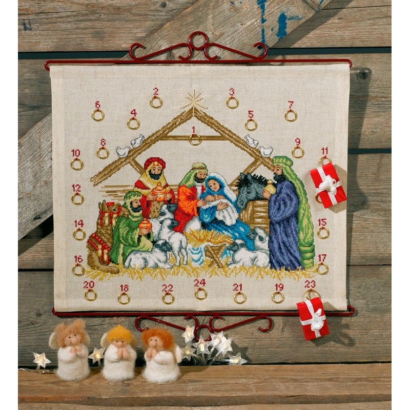 Permin Nativity Advent Calendar Cross Stitch Kit