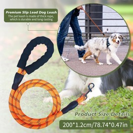 Premium Slip Lead Dog Leash - Heavy Duty 2M Rope Leash with Adjustable Slipknot, Thick & Sturdy Training Lead for Dogs/Puppies, No-Pull Pet Walking (Green)