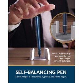 Novium Hoverpen - Luxury Pen for Men & Women, Vertically Standing Executive Ballpoint Pen with Top Grade Free-Flowing Ink & Refill, Unique Gifts for Men, Cool Desk Decorations, office decor for Men