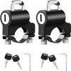 2 Pcs Motorcycle Helmet Lock and Accessories for 22-28mm Handlebar