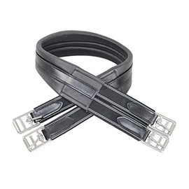 HyCOMFORT Leather Padded Double Elasticated Atherstone Girth (50in) (Black)