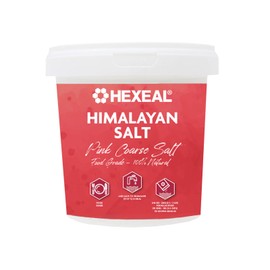 Hexeal Himalayan Pink Salt 1kg – 1kg Bucket of Coarse, Food Grade Salt – Suitable for Seasoning & Cooking – 100% Natural Salts for Soothing Baths, Beauty & Cosmetics