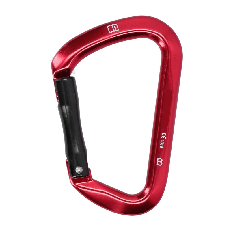 D shape Carabiner Climbing Buckle 25KN Lateral Tension Straight Opening