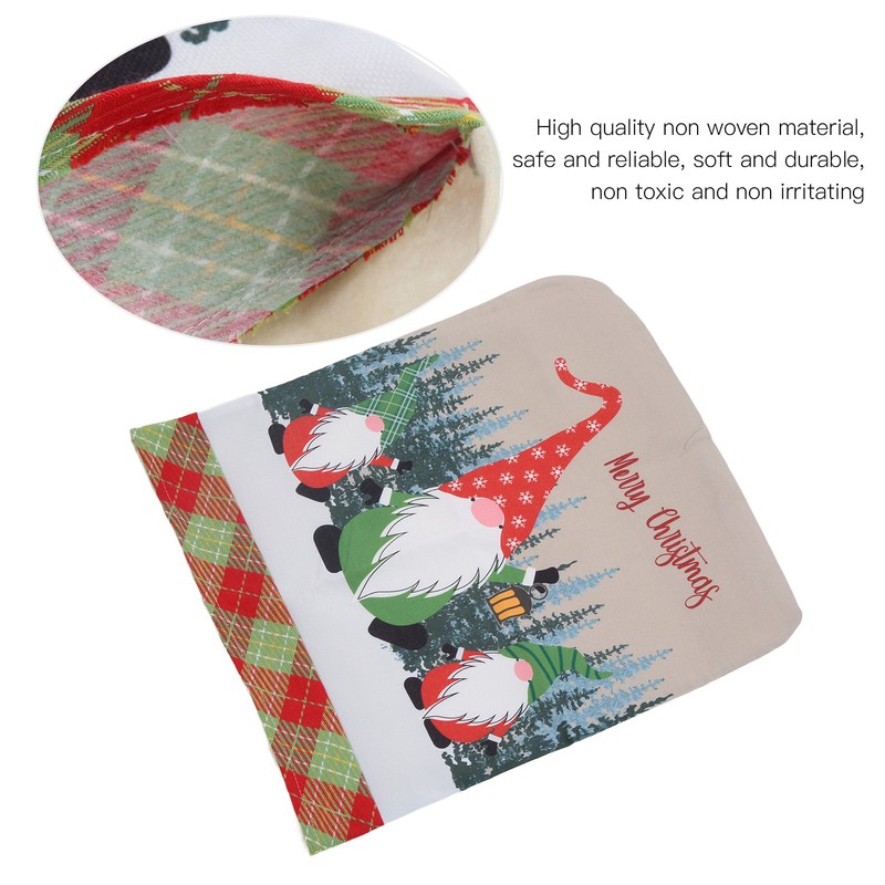 4pcs Chair Covers Soft Elastic Stretch Santa Claus Pattern Dining