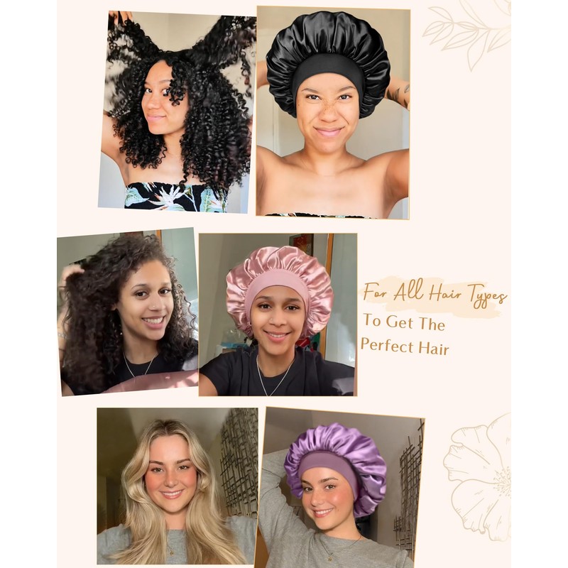 Yanibest Silk Bonnet for Sleeping Women, Double Layer Hair Satin