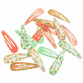 HAARallerliebst® Pack of 18 Avocado Hair Clips Girls Women Colourful Hair Clips in 6 Colours (Pink, Green Orange Brown), 50 mm Baby Children's Hair Clip, Includes Box Hair Clip Hair Accessories