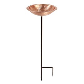 Achla Designs BBHC-02T-S Hammered Solid Copper Stake Birdbath